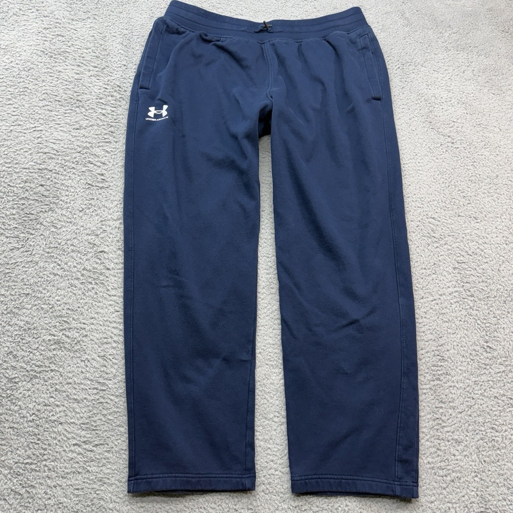 Under Armour Rival Fleece Pants Mens 2XL Blue Straight Loose Coldgear Drawstring